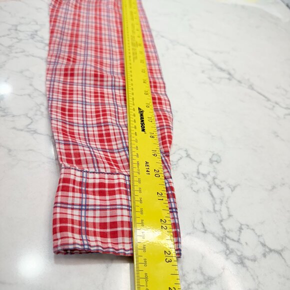 80's Lady Maverick Red Plaid Long Sleeve Button-Up Shirt Size 34 – Cotton Blend - Picture 9 of 9